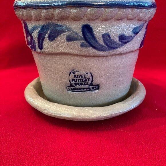 Share Rowe Pottery Works Salt Glazed Plant Pot & Saucer - Picture 7 of 9